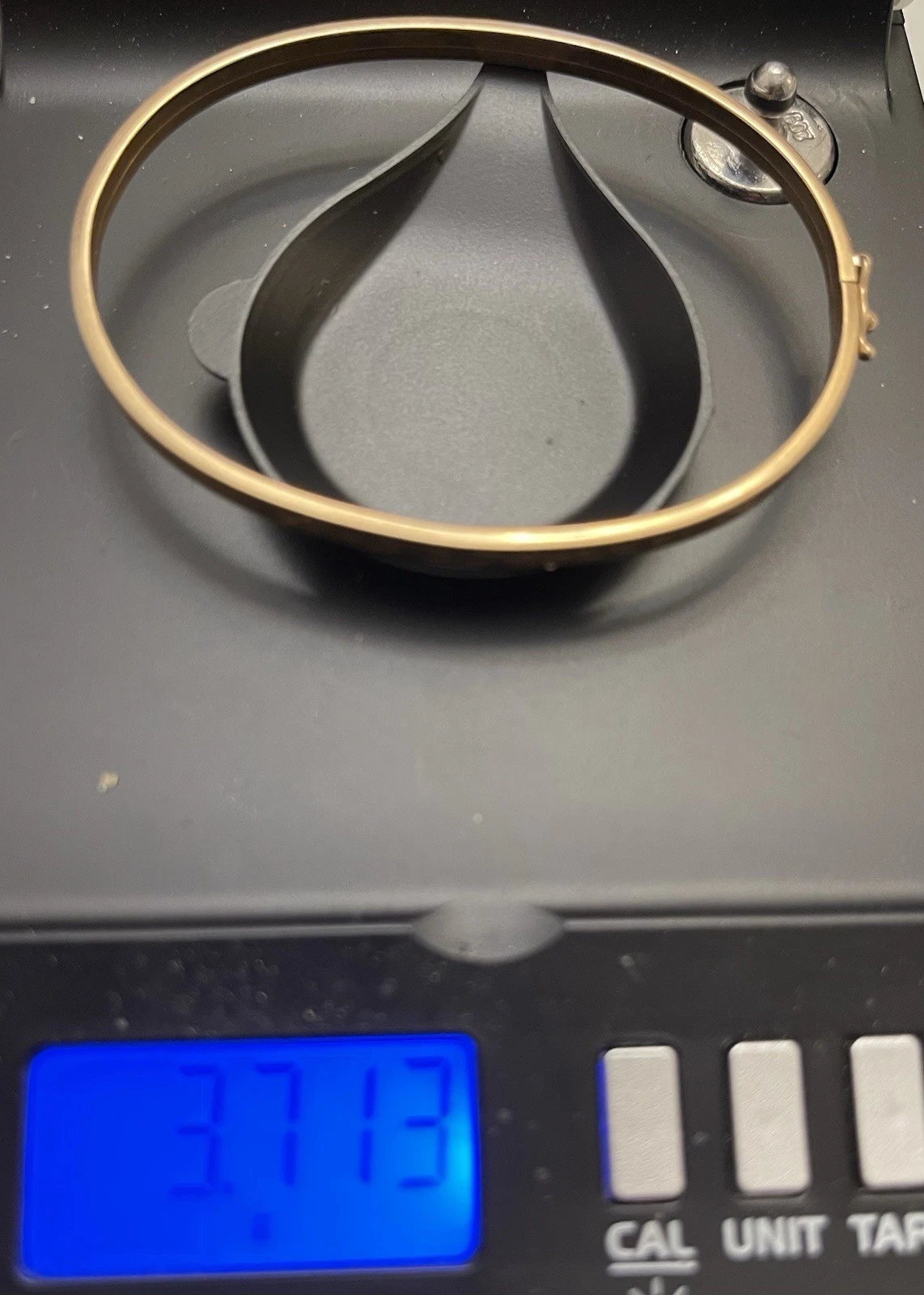 3.71 Grams Solid 10k Yellow Gold Etched Bangle Bracelet 6 5/8β Not Scrap Tested